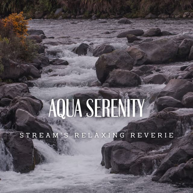 Aqua Serenity: Stream's Relaxing Reverie - Waterfall in the distance